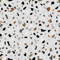 Gray terrazzo seamless texture. Floor tile, polished stone pattern. Marble surface. Abstract background with chaotic stains. vector