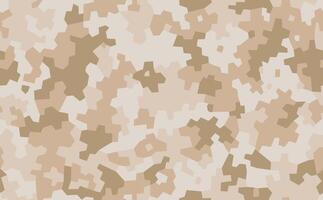 Geometric camouflage . Military camo seamless pattern. New soldier's uniform. Background in sand and brown color vector