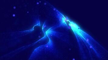 Magical waves of bright energy.High tech rainbow light ray particles and bokeh energy video