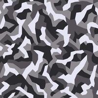 Camouflage seamless urban pattern. Military geometric camo texture. Army wallpaper. Print on fabric on textiles. Black and white monochrome background vector