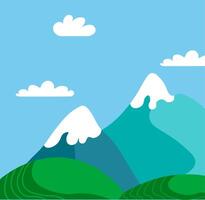 Snowy Mountain Peak Design vector