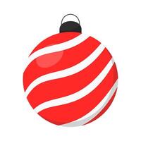 Red christmas ball on a white background. Element for design, decor, sticker, icon. vector
