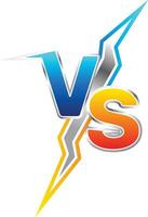 Vs letters with lightning bold on white background. Versus logo, symbol and background. Vs sign set for game, battle and sport vector