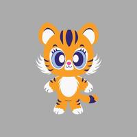 Cute tiger illustration vector