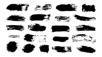 Watercolor splash, black silhouette or dirty texture textboxes and frames. Empty Ink Brush Stroke on white background. Grunge paintbrush and splash vector