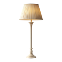 White Lamp with White Shade and Base on White Surface png