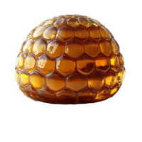 Amber-Colored Honey Sphere with Transparent Hexagonal Texture png