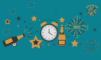 Collection of new year party elements for web. vector