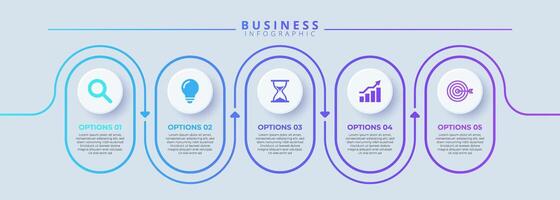 infographic labels with icons and 5 options vector