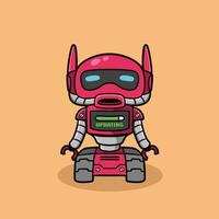 mascot robot updating good for sticker, branding, element design, t shirt design, etc vector
