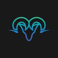 Modern horns ram animal sheep logo vector