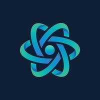 Gradient color Atom structure science sign vector