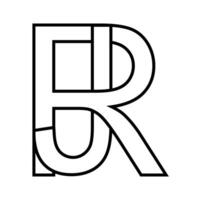 Logo sign rj jr icon double letters logotype r j vector