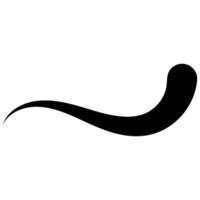 Curved curve calligraphy line, curved line curl swish wave vector