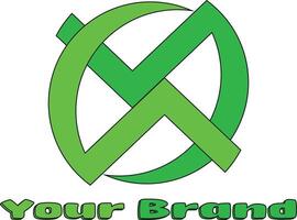 Logo with circle and X base made with . Suitable for various product or brand logos. vector