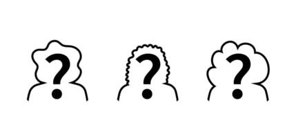 Three different types of question marks on a white background vector