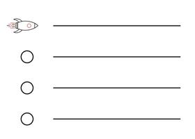 A worksheet with the words rocket and rocket vector