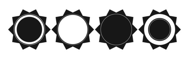 Four black and white oval frames with a white border vector