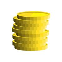 A stack of gold coins on a white background vector
