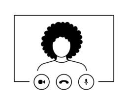 A woman with a microphone and a phone icon vector