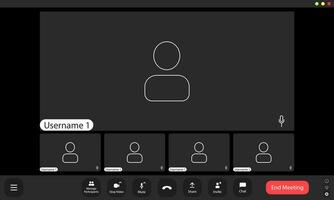 A computer screen showing a chat with a person on the screen vector