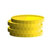 A stack of gold coins on a white background vector