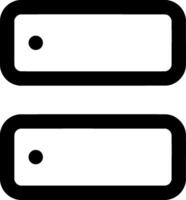 Minimalist Black and White Server Icon. Perfect for Web Design, App Interfaces, and Digital Branding, Representing Data Management, Cloud Storage, and Hosting Solutions for Digital Platforms vector