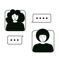Two people with speech bubbles on a white background vector
