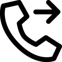 Minimalist Black and White Phone Forward Icon. Perfect for Web Design, App Interfaces, and Digital Branding, Representing Call Forwarding, Transfer, and Communication vector