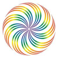 The abstract vibrant spiral of colorful geometric patterns. vector