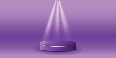 White spotlights podium display with background the same color as the podium. Modern studio, wall scene fashion, stage podium scene with for Award Ceremony. 3D rendering. vector