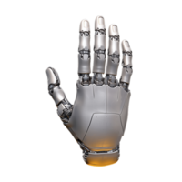 Robotic hand with intricate mechanical design and articulated fingers on transparent background png