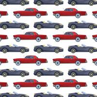 Seamless pattern with different cars on a white background. vector