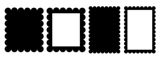 set of cloud brutal frame. Brutal modern contemporary border rectangle. Brutal modern contemporary primitive elements. vector