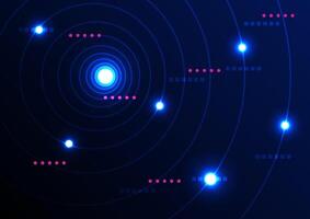 The flowing smooth wave pattern line and neon light is on a blue background. Internet network and communication signal technology, fiber optic line. Science and music backdrop. vector