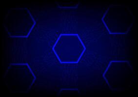 Abstract technology background. The circuit board diagram with hexagonal shape is on a blue background. vector
