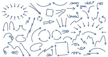 A collection of different arrows and arrows drawn by hand vector
