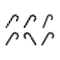 Candy Cane Icon - and Linocut Silhouette Design vector