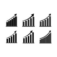 Chart Growth with and Linocut Silhouette Design vector