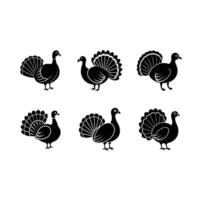 Turkey Icon - Silhouette and Linocut Design vector