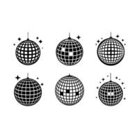 Disco Ball Design with and Linocut Silhouette Style vector