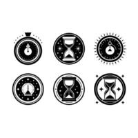 Countdown Timer and Linocut Silhouette Design vector