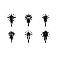 Stunning Icicle Glow - and Linocut Silhouette Design vector