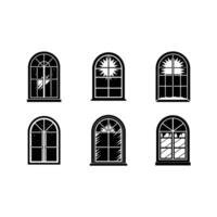 Frosted Window and Linocut Silhouette Design vector
