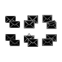 Closed and Open Emails - and Linocut Silhouette Design vector