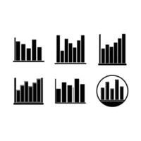 Bar Chart with Linocut Silhouette Design vector