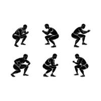 Squats - and Linocut Silhouette Design vector