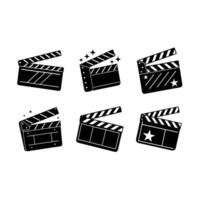 Clapperboard Design, and Linocut Silhouette Style vector