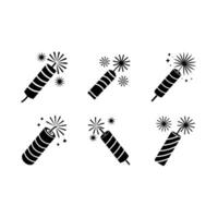 Firecracker and Linocut Silhouette Design vector