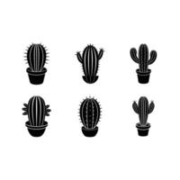 Cactus - and Linocut Silhouette Design vector